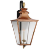 Albermarle Medium Bracketed Gas Wall Lantern in Soft Copper and Brass with Clear Glass 