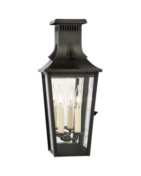Belaire Small 3/4 Wall Lantern in Blackened Copper with Clear Glass