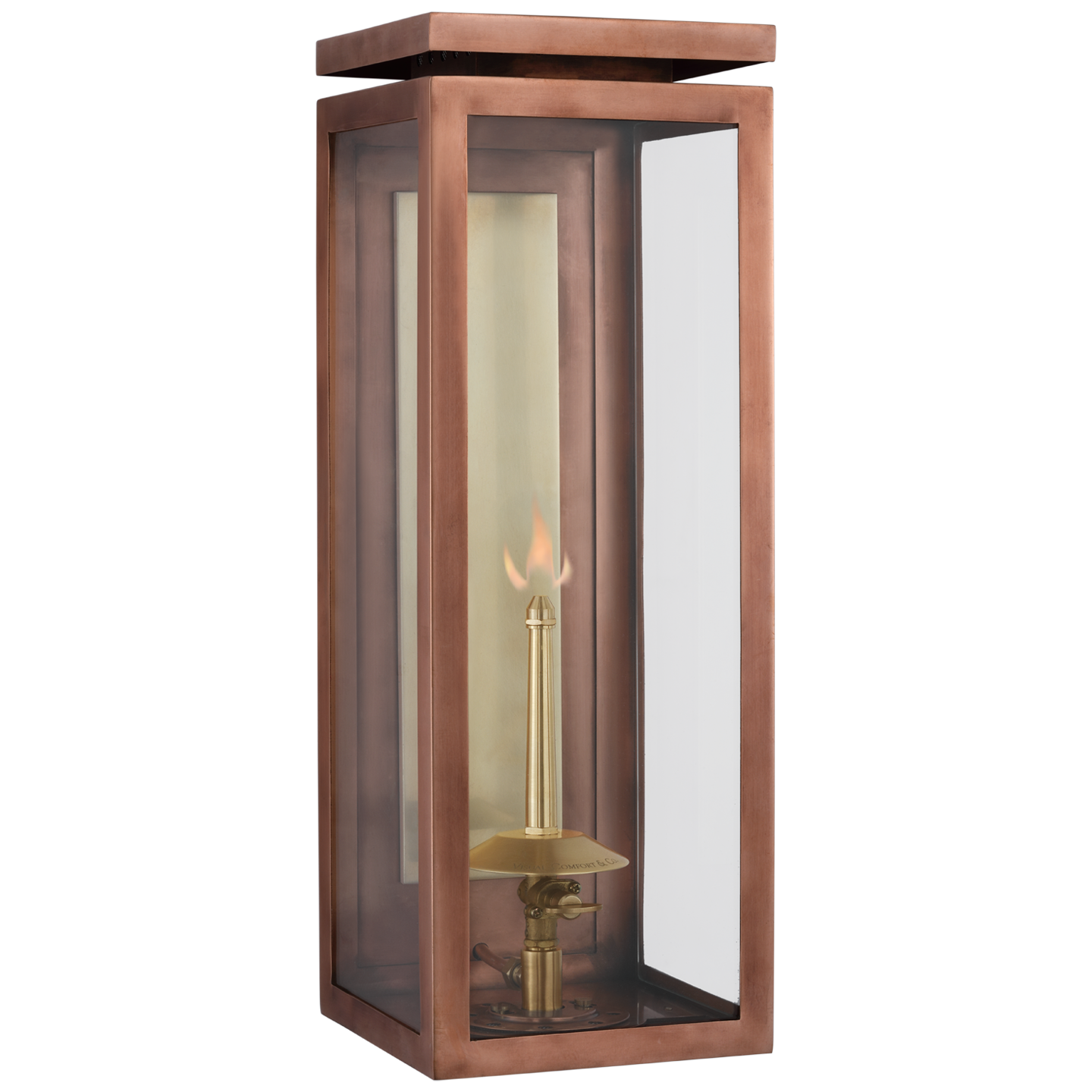 Fresno Medium 3/4 Gas Wall Lantern in Soft Copper with Clear Glass  Open Box