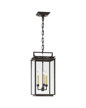 Cheshire Medium Hanging Lantern in Aged Iron with Clear Glass