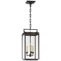 Cheshire Medium Hanging Lantern in Aged Iron with Clear Glass
