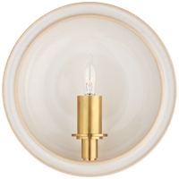 Leeds Small Round Sconce in Ivory