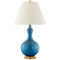 Addison Medium Table Lamp in Aqua Crackle with Natural Percale Shade