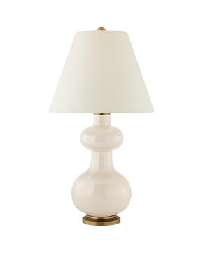Chambers Medium Table Lamp in Ivory with Natural Percale Shade