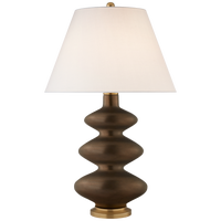 Smith Medium Table Lamp in Matte Bronze with Linen Shade