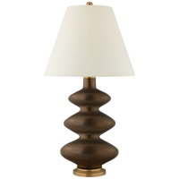 Smith Medium Table Lamp in Matte Bronze with Natural Percale Shade