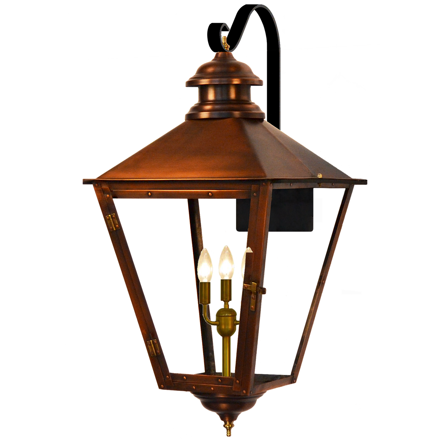 Adams Street 18.5" Farmhouse Hook Lantern in Antique Copper, Electric