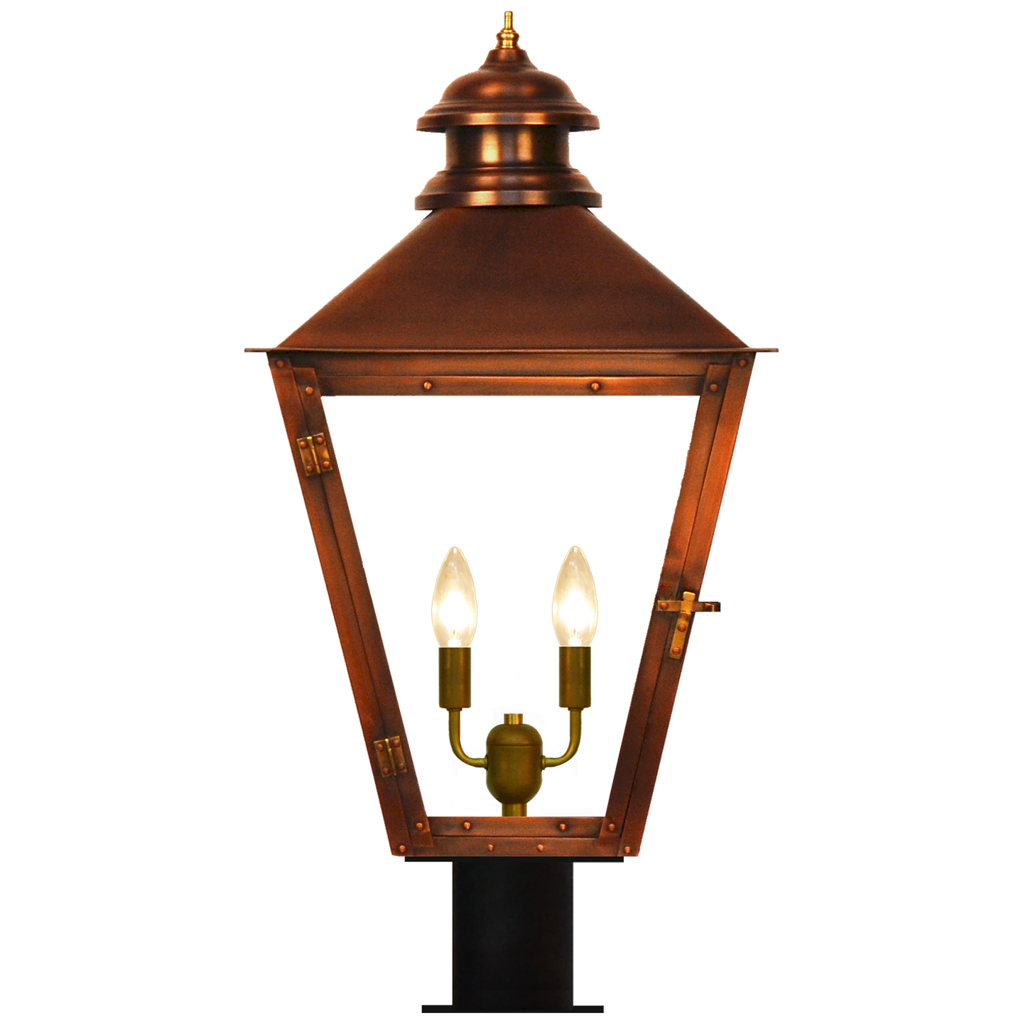 Adams Street 18.5" Post Fitter Lantern in Antique Copper, Electric