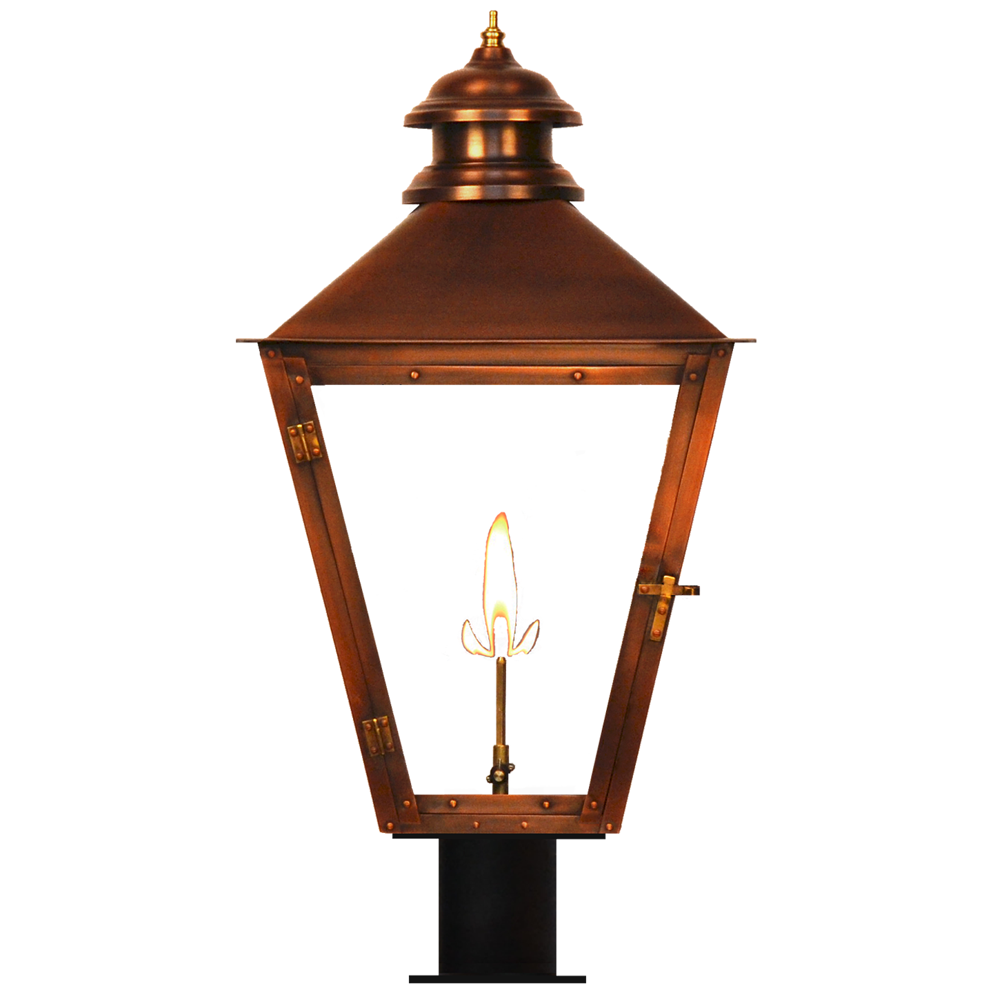 Adams Street 23" Post Fitter Lantern in Antique Copper, Gas
