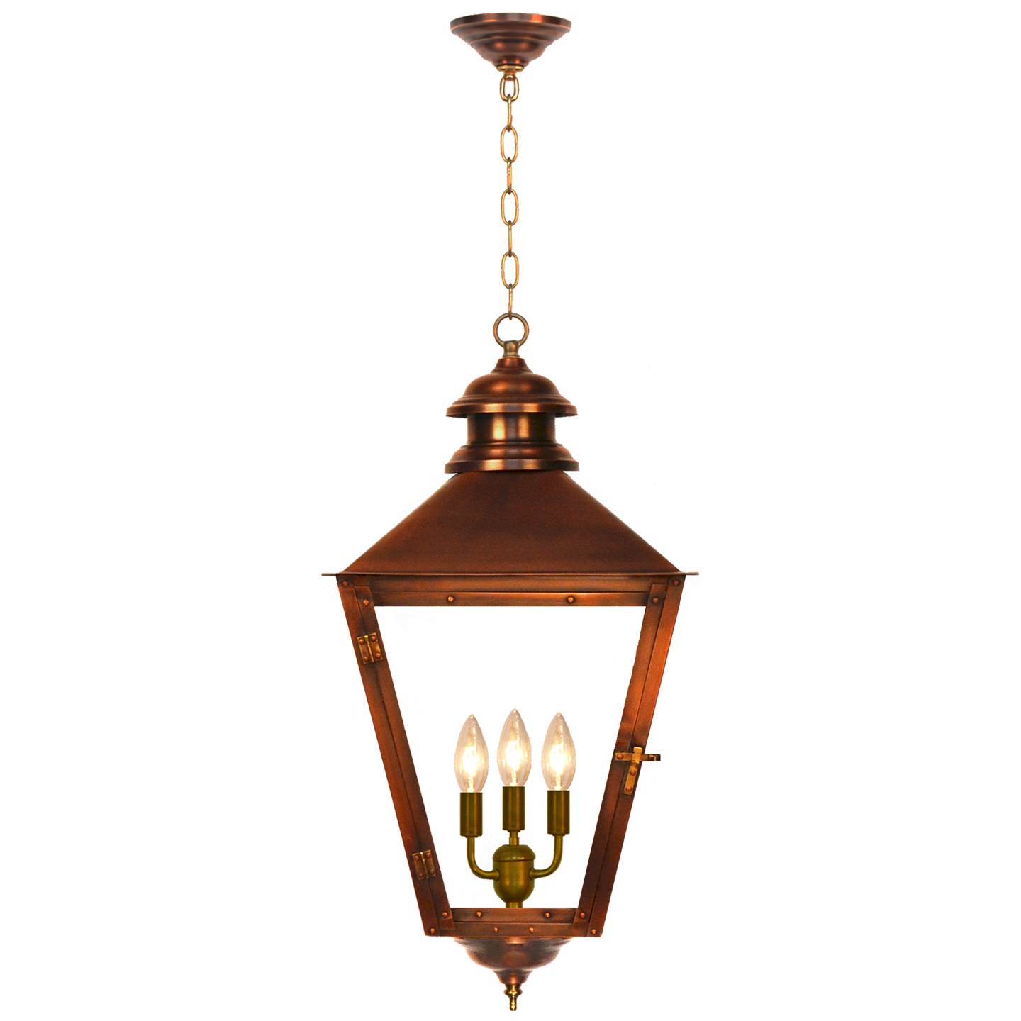 Adams Street 28.5" Chain Lantern in Antique Copper, Electric