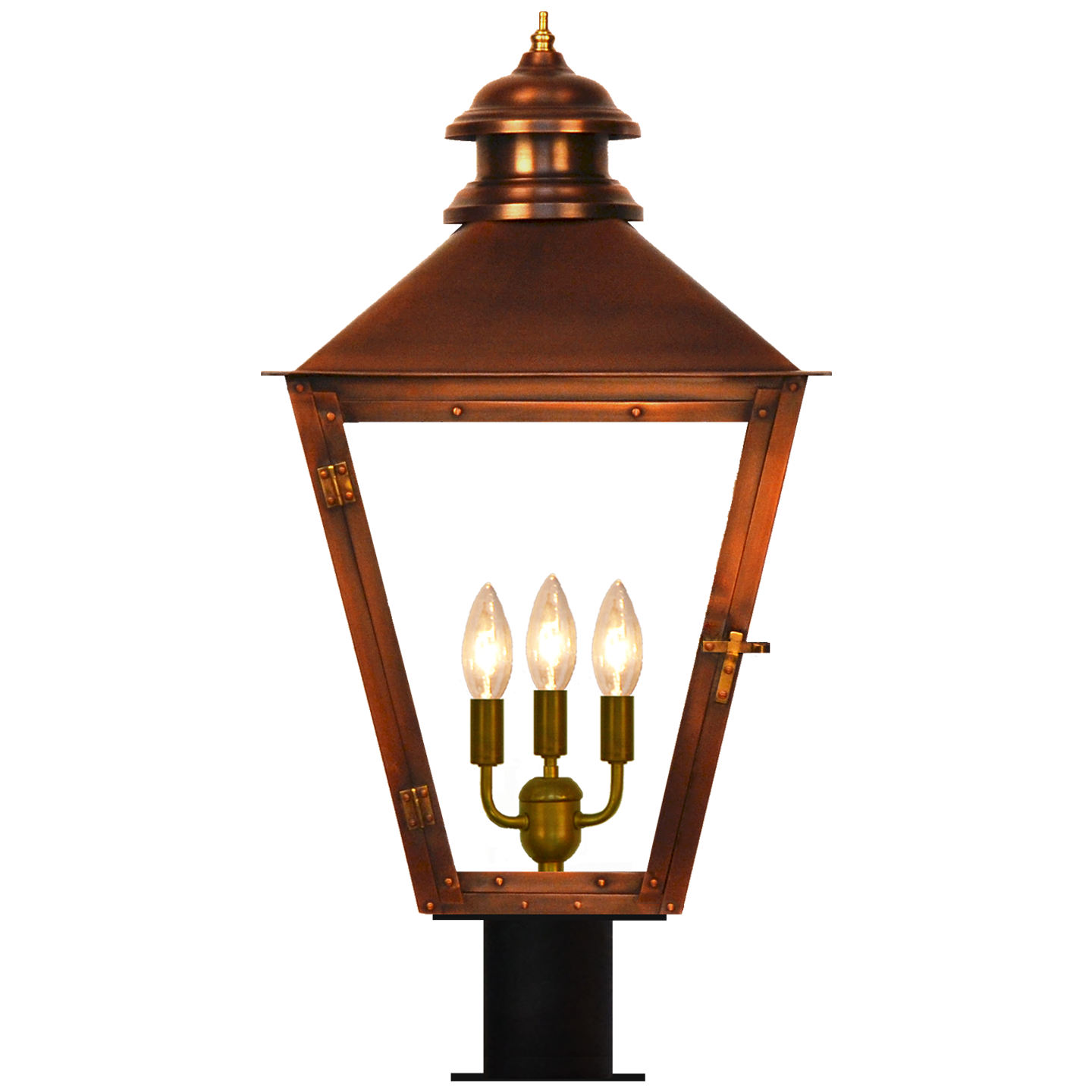 Adams Street 28.5" Post Fitter Lantern in Antique Copper, Electric