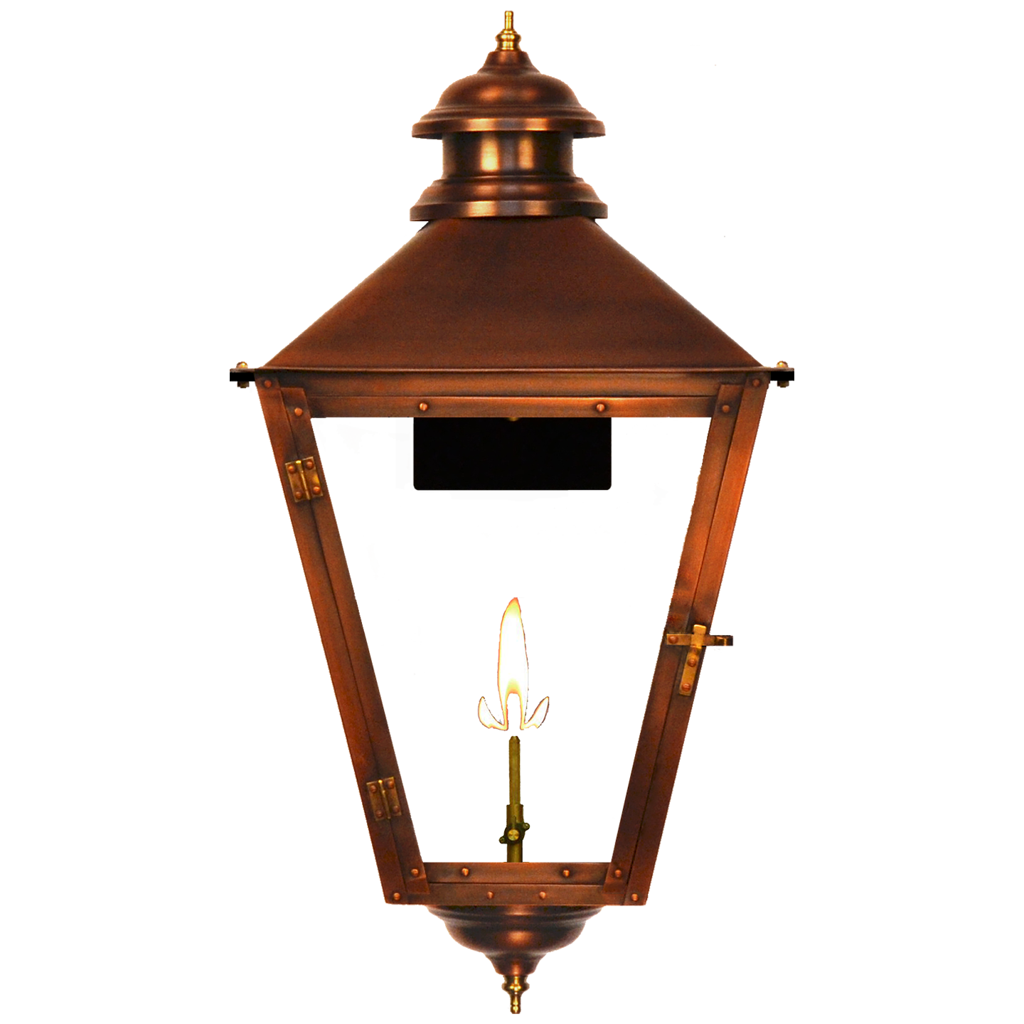 Adams Street 32" Wall Lantern in Antique Copper, Gas Propane Tip