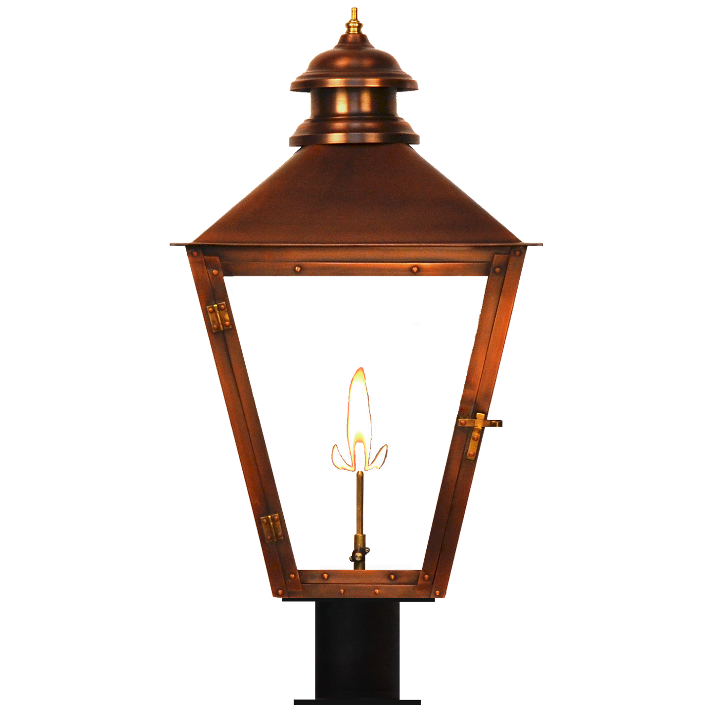 Adams Street 32" Post Fitter Lantern in Antique Copper, Gas Propane Tip