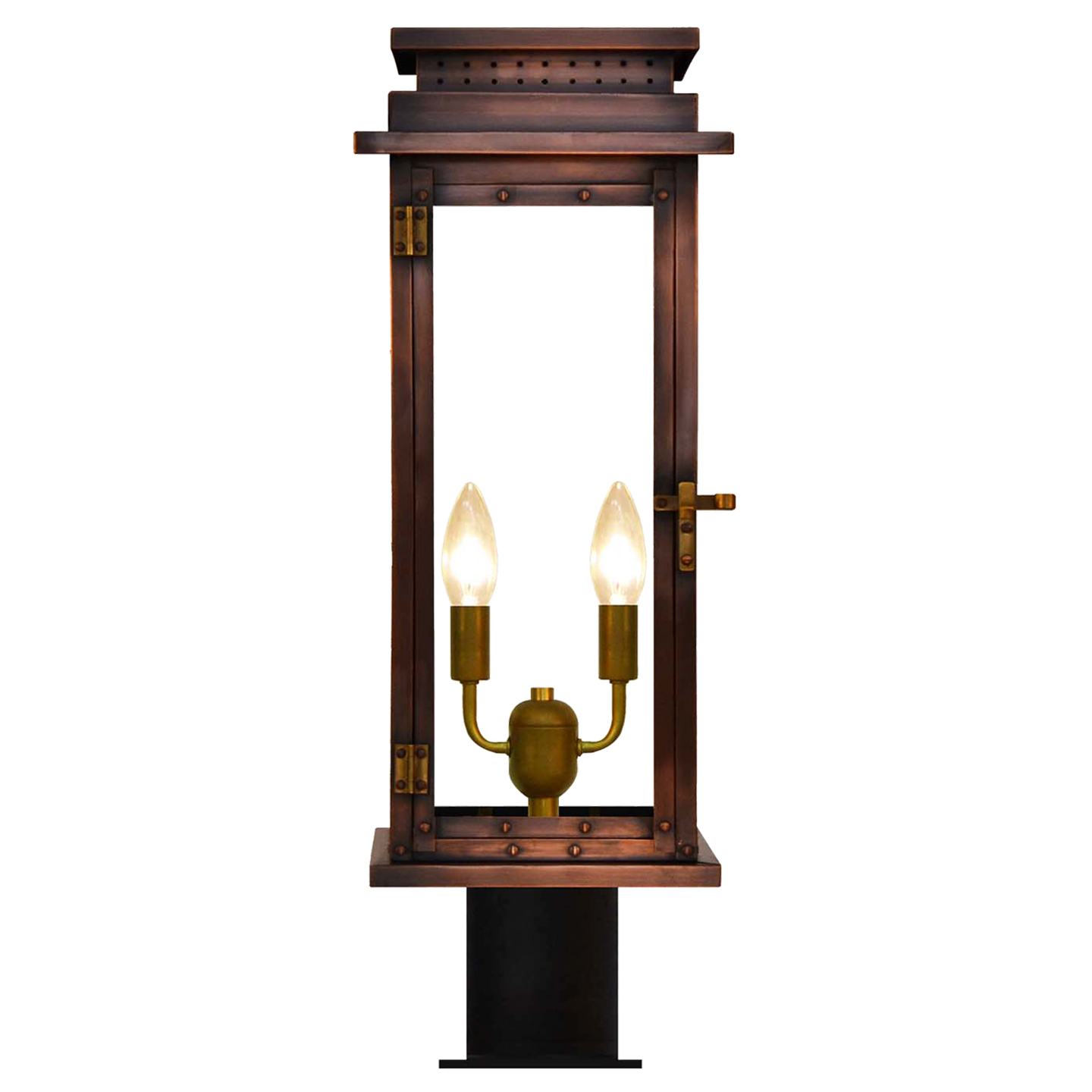 Contempo 18" Post Lantern in Antique Copper, Electric