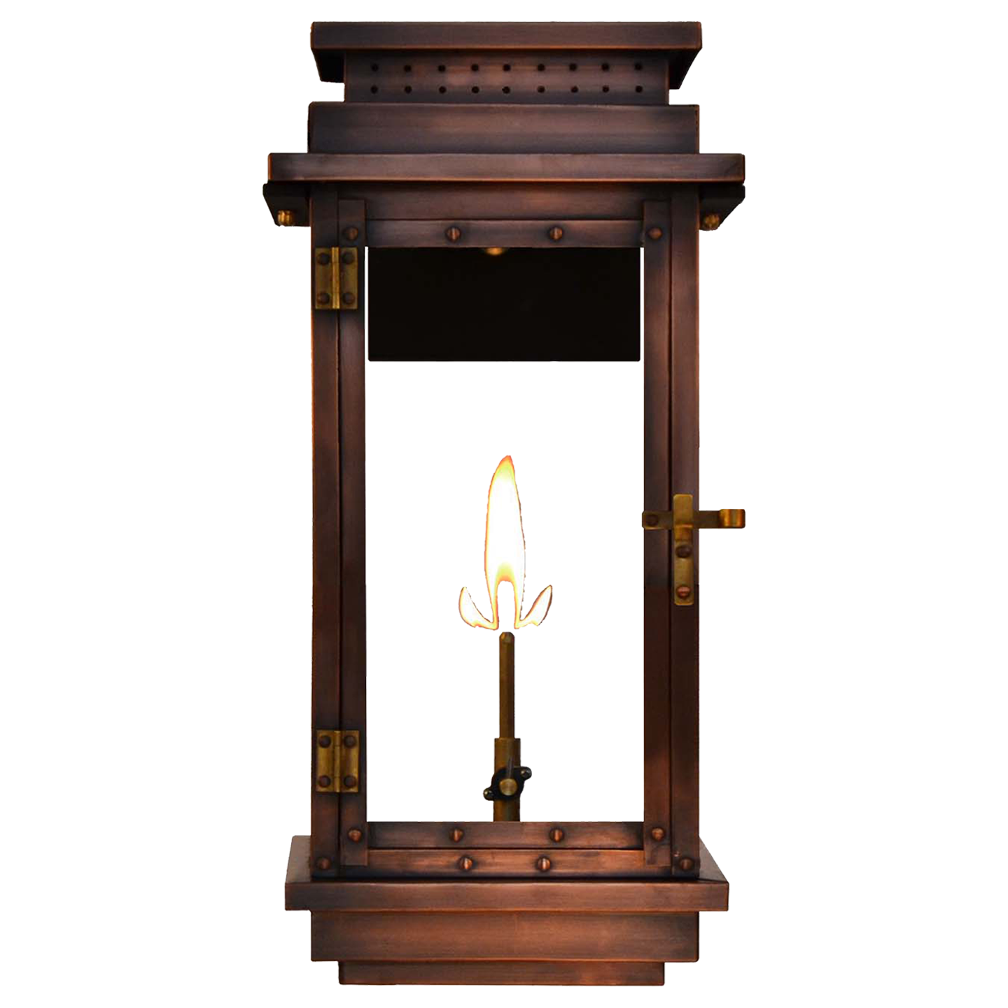 Contempo 18" Wall Lantern in Antique Copper, Gas, Propane Tip