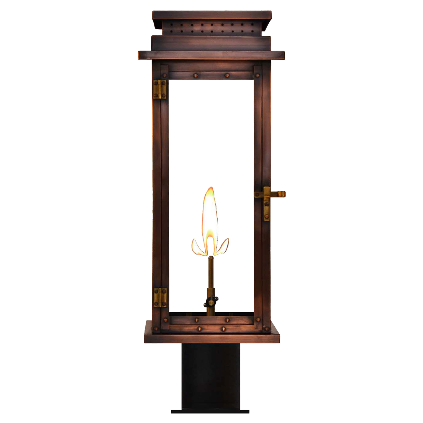 Contempo 24" Post Lantern in Antique Copper, Gas