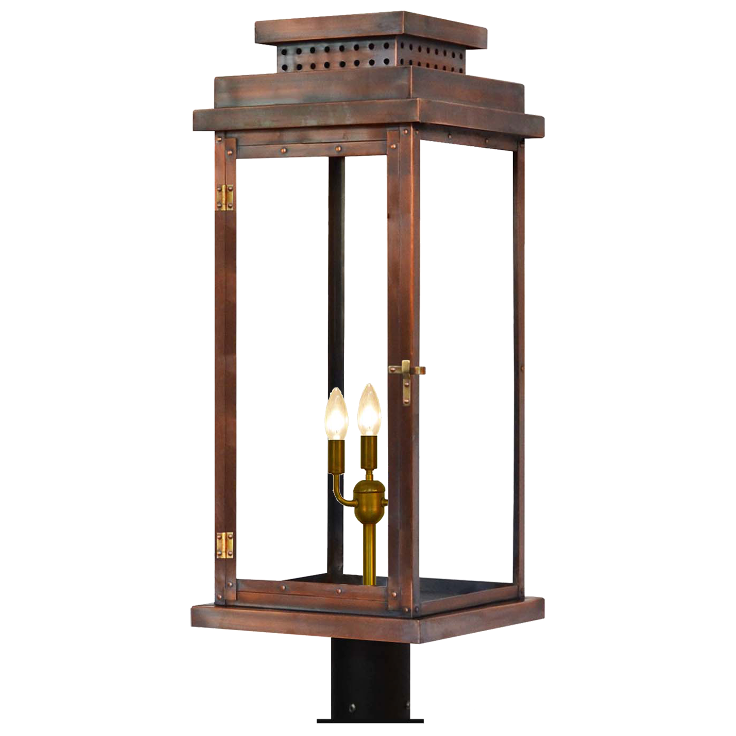 Contempo 31" Post Lantern in Antique Copper, Electric