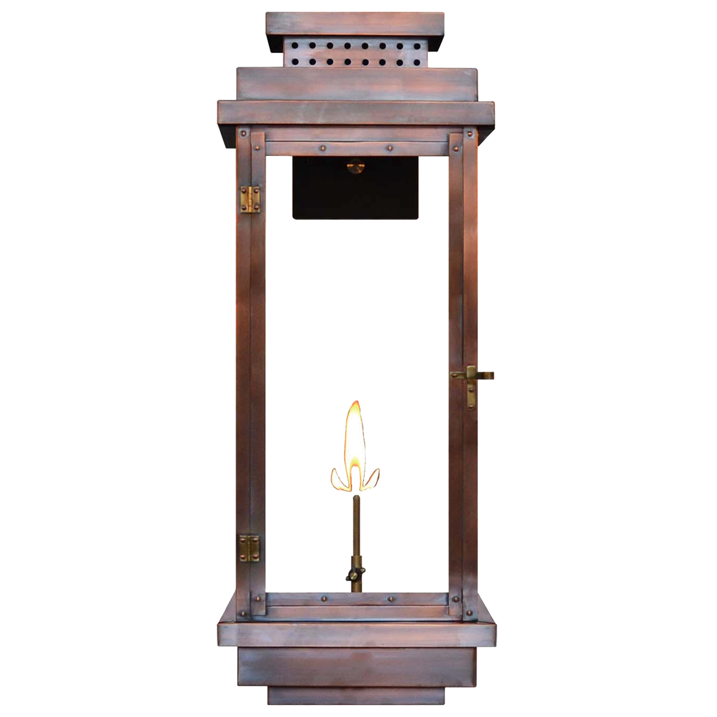Contempo 31" Wall Lantern in Antique Copper, Gas