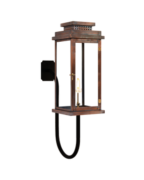 Contempo 31" Gooseneck Wall Lantern in Antique Copper, Gas