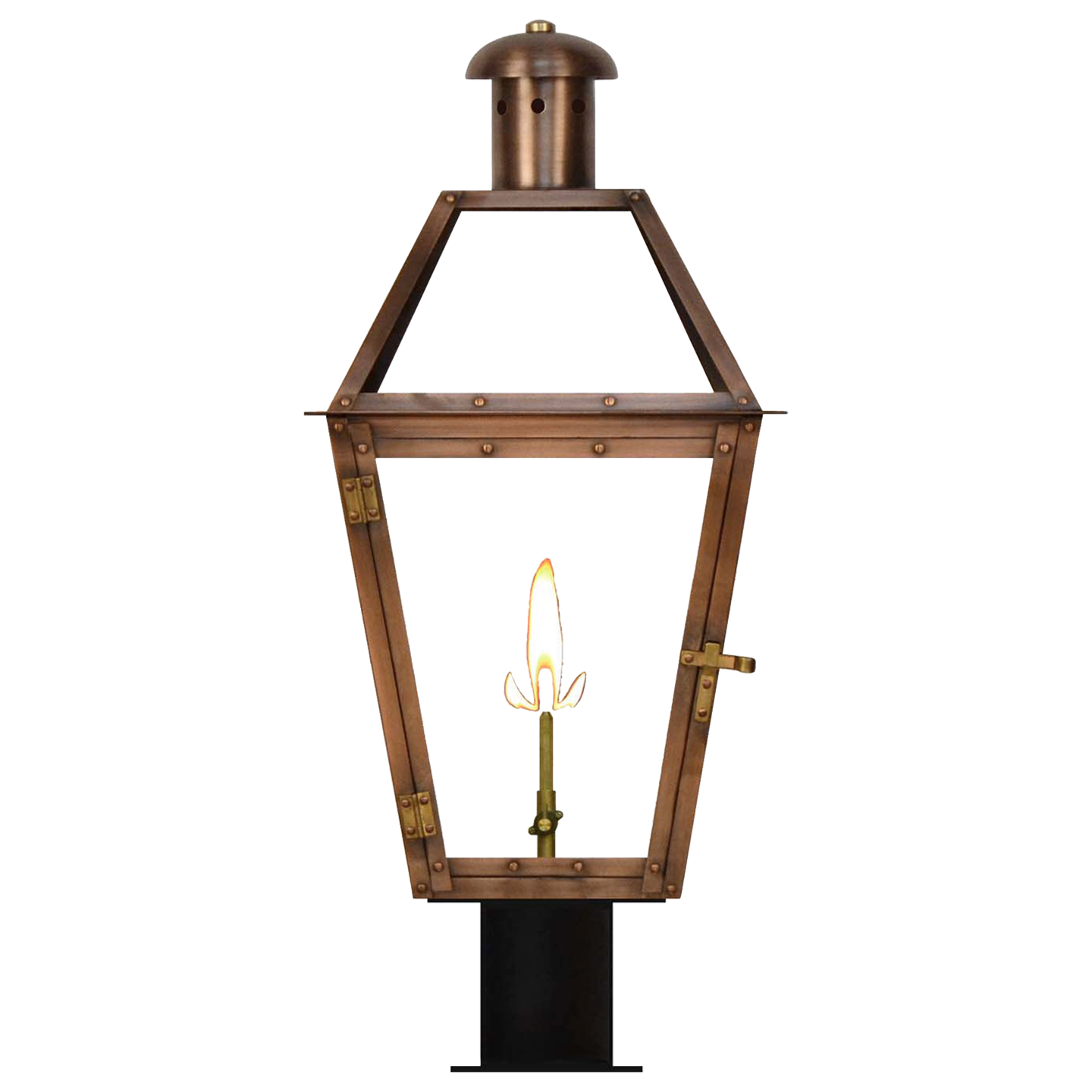 Georgetown 20" Post Lantern in Antique Copper, Gas, Propane Tip