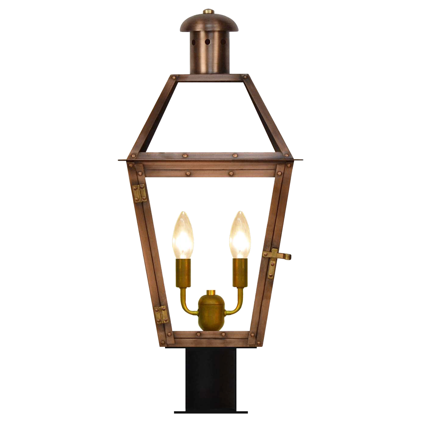 Georgetown 22" Post Lantern in Antique Copper, Electric