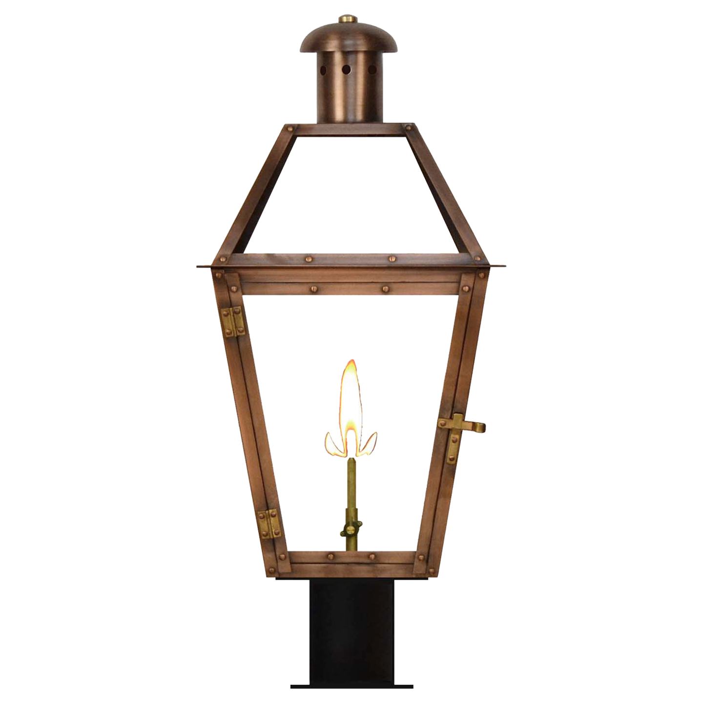 Georgetown 22" Post Lantern in Antique Copper, Gas