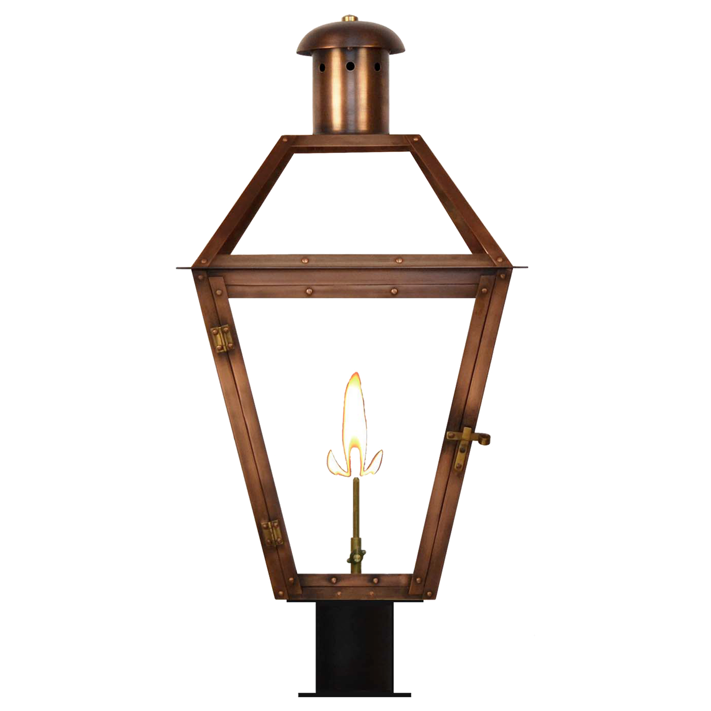 Georgetown 27" Post Lantern in Antique Copper, Gas