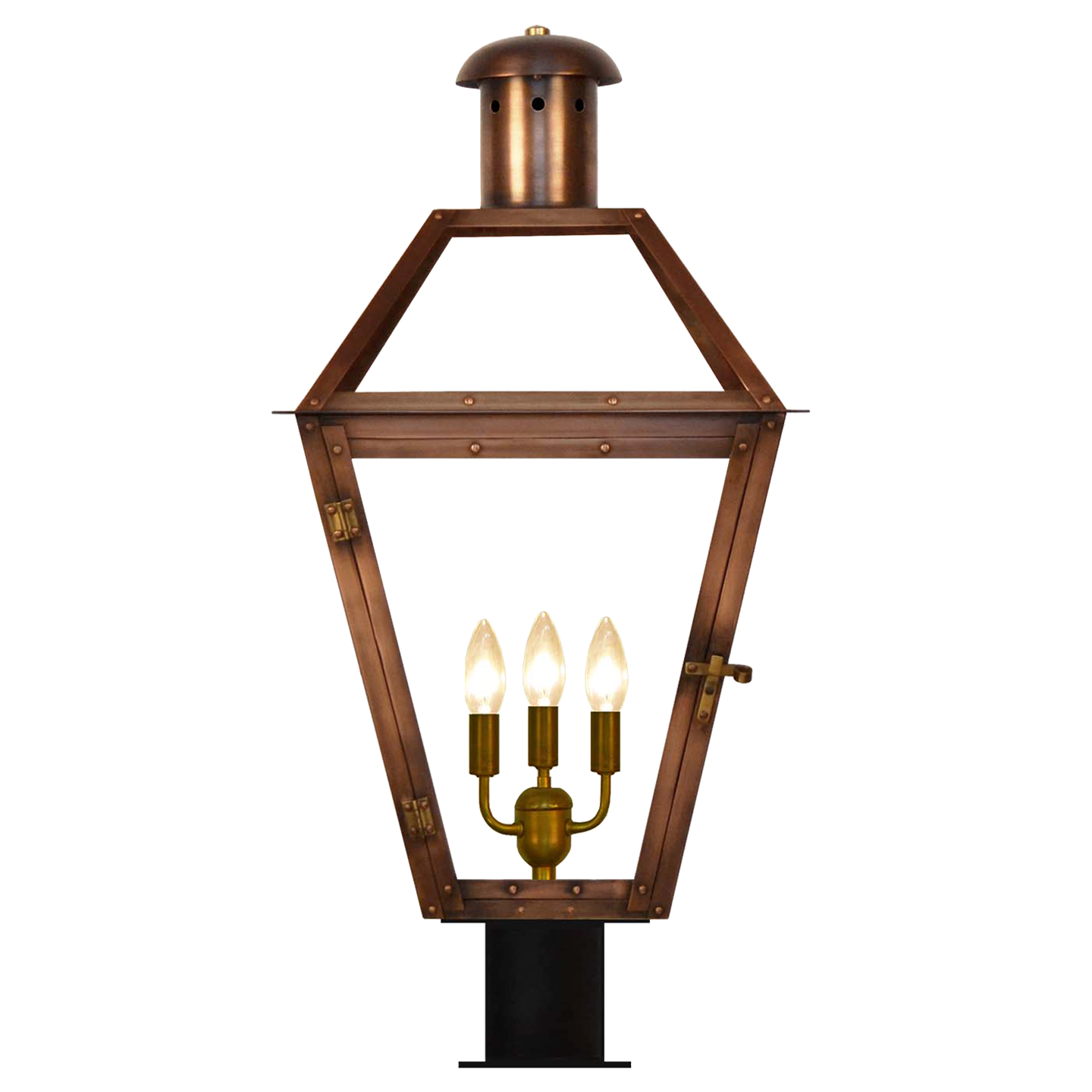 Georgetown 36" Post Lantern in Antique Copper, Electric