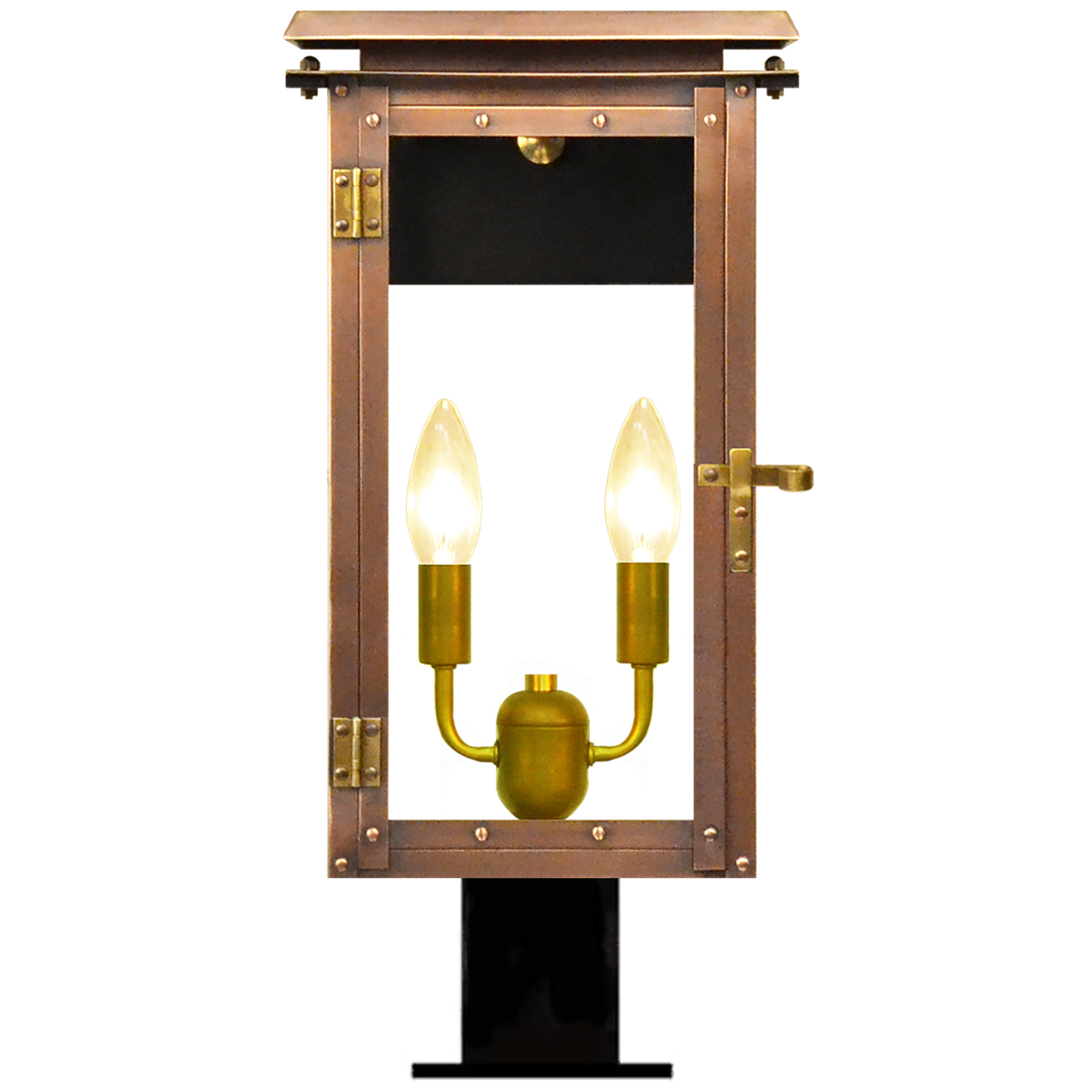 Hyland 17.5" Post Fitter Lantern in Antique Copper, Electric