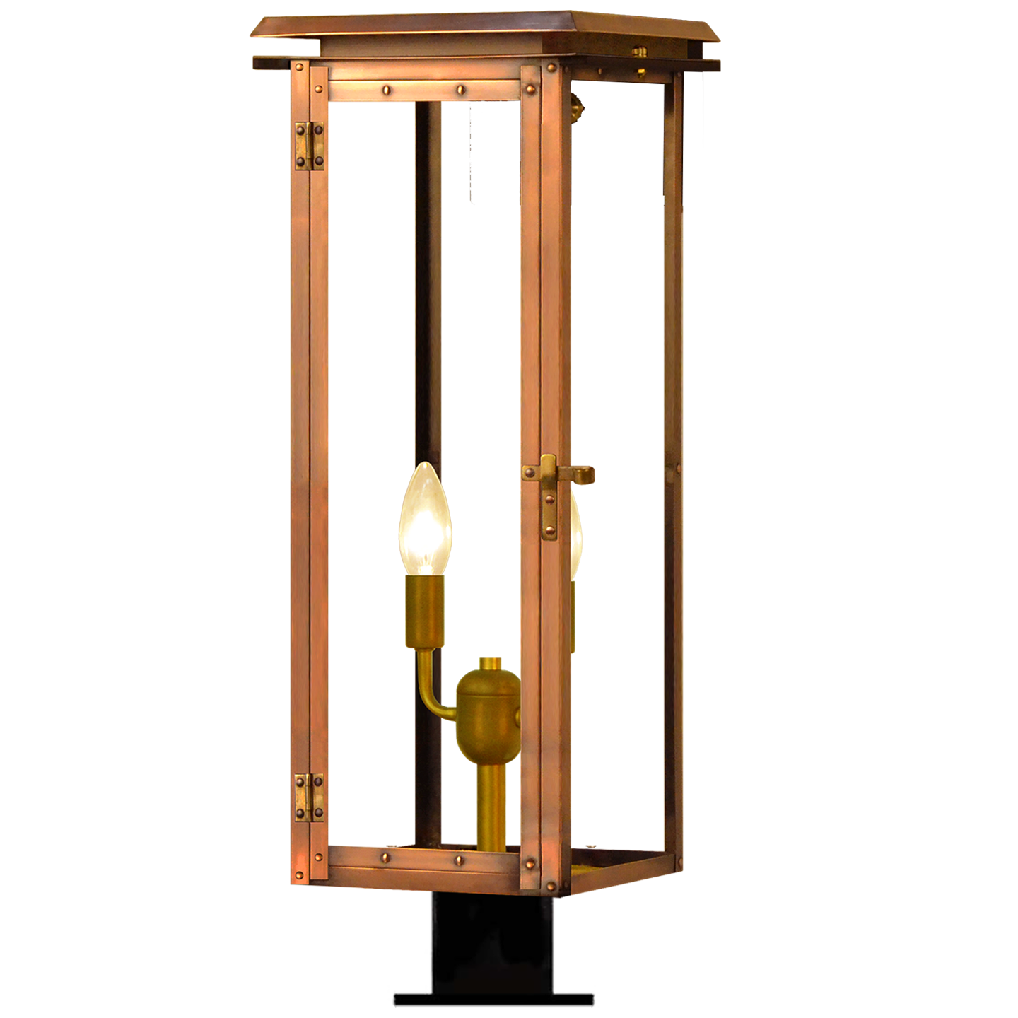 Hyland 20.5" Post Fitter Lantern in Antique Copper, Electric