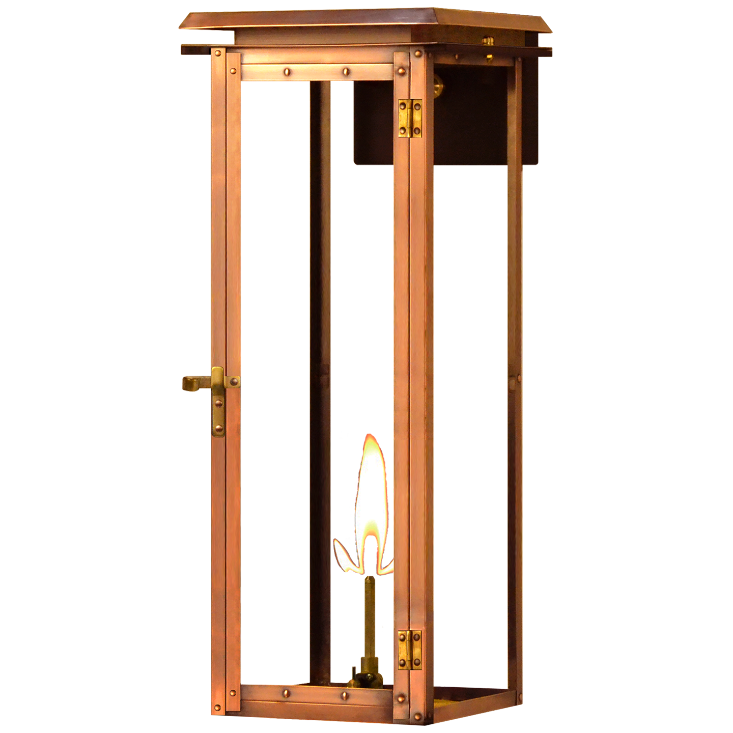 Hyland 20.5" Wall Lantern in Antique Copper, Gas Propane Tip