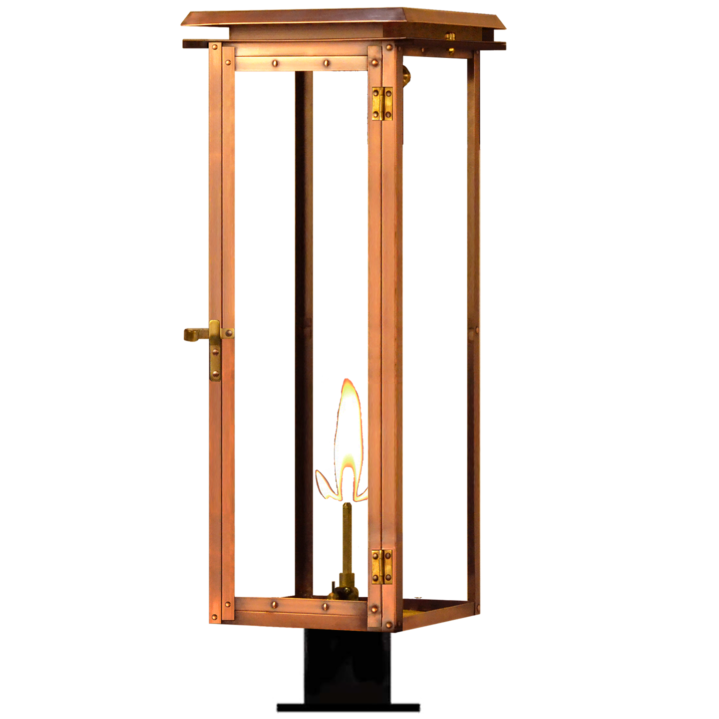 Hyland 20.5" Post Fitter Lantern in Antique Copper, Gas Propane Tip