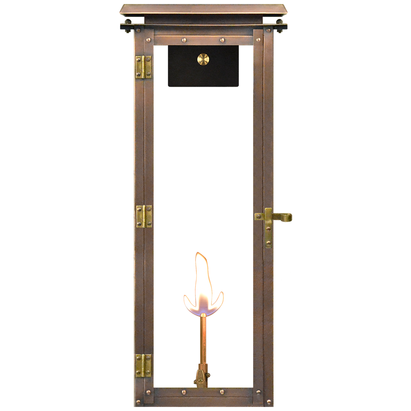 Hyland 30" Wall Lantern in Antique Copper, Gas Propane Tip