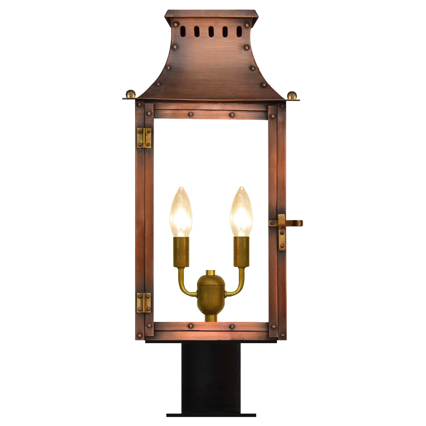 Market Street 21" Post Lantern in Antique Copper, Electric