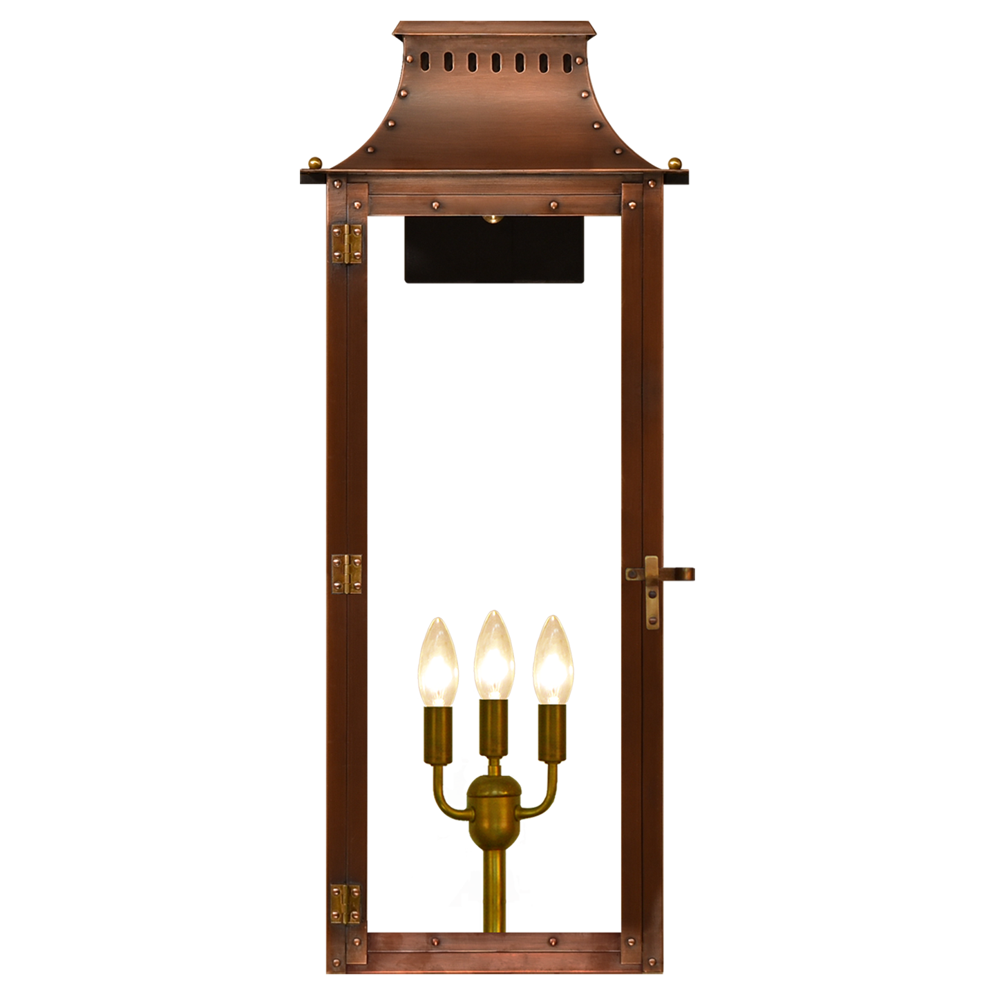 Market Street 30" Wall Lantern in Antique Copper, Electric