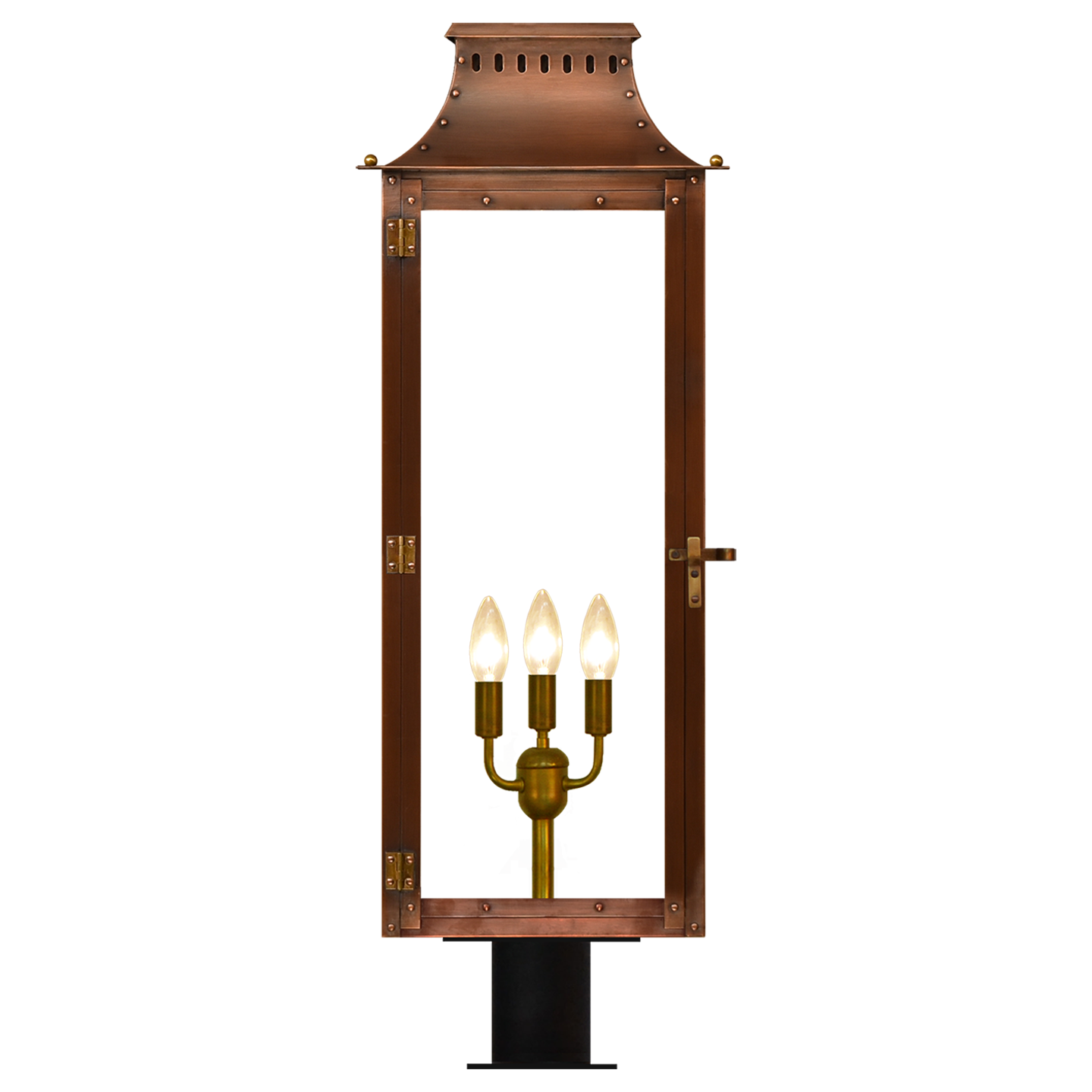 Market Street 30" Post Lantern in Antique Copper, Electric