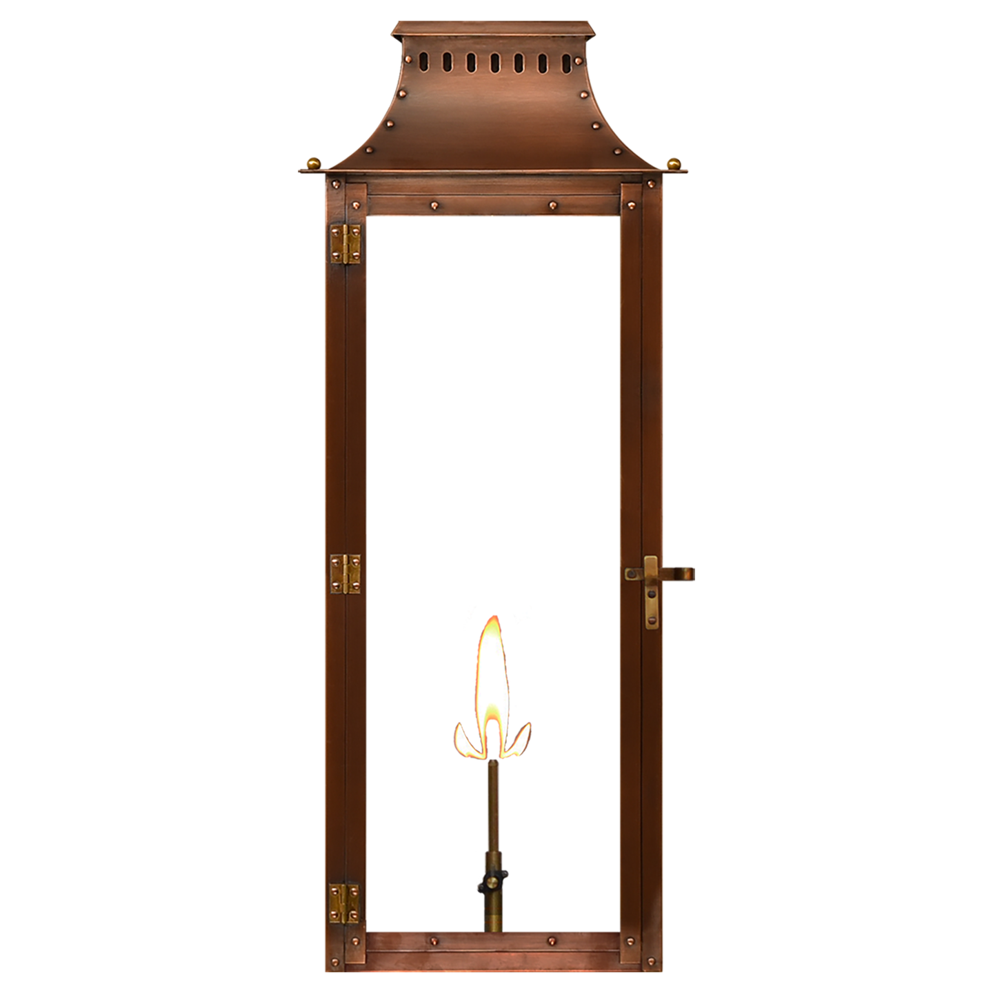 Market Street 30" Wall Lantern in Antique Copper, Gas