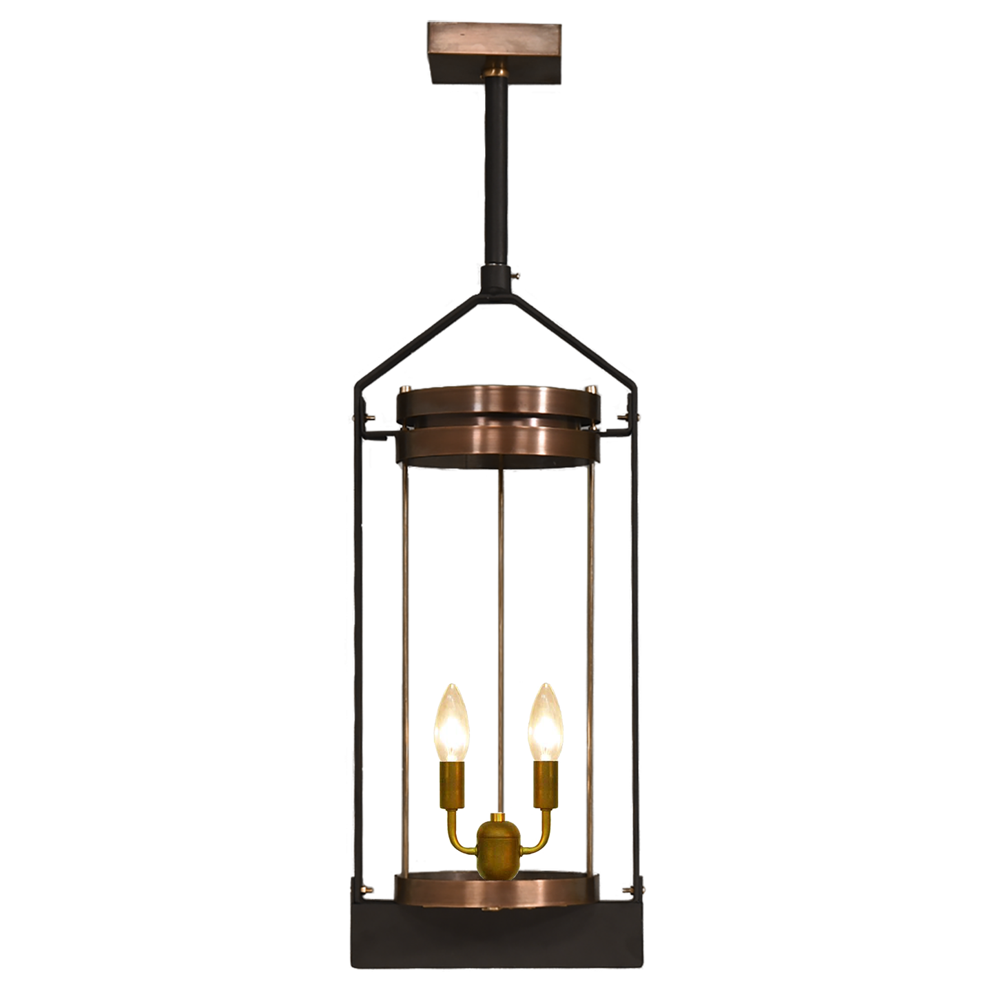 Paradise Bay 24" Contemporary Yoke Ceiling Lantern in Antique Copper, Electric
