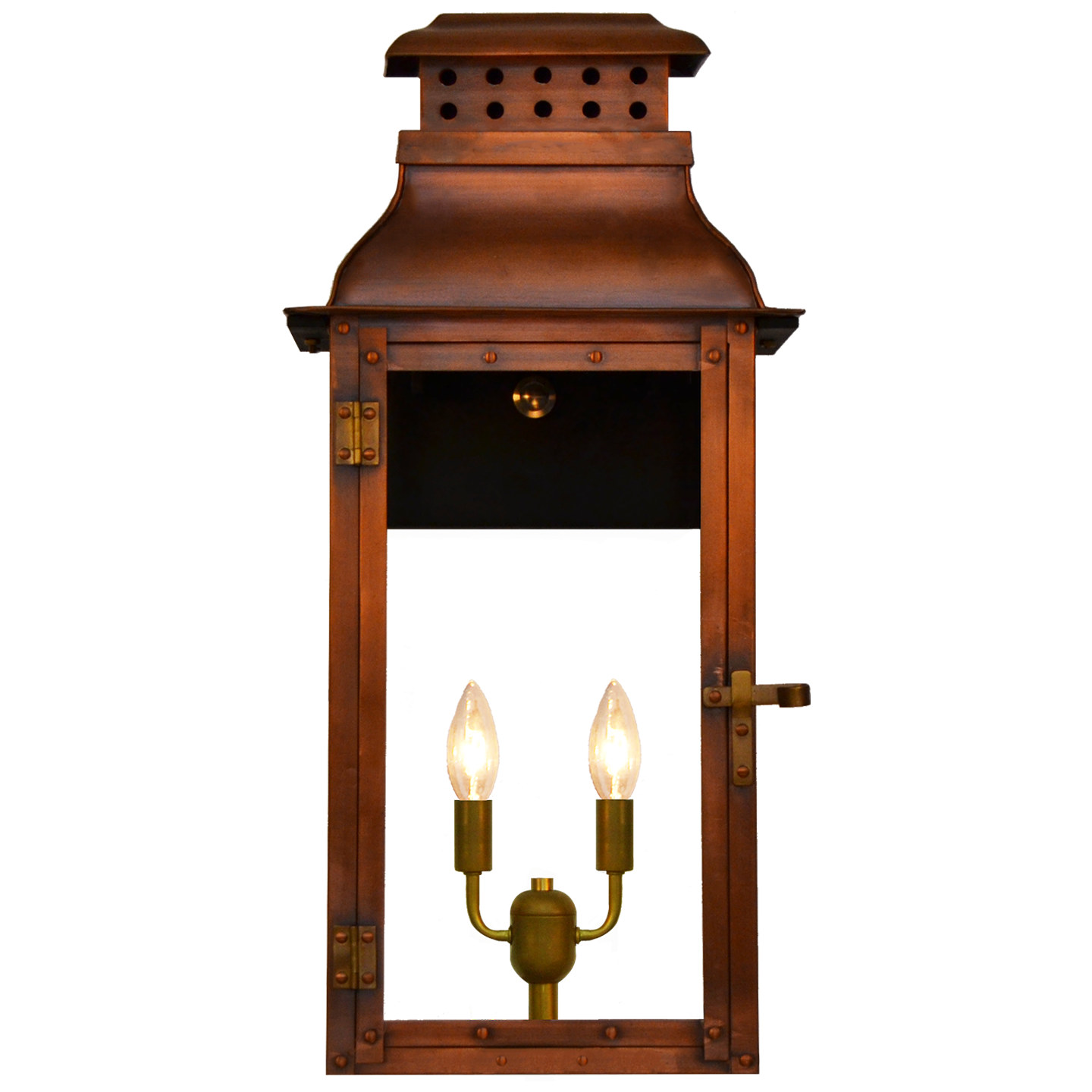 Palmetto 19" Wall Lantern in Antique Copper, Electric