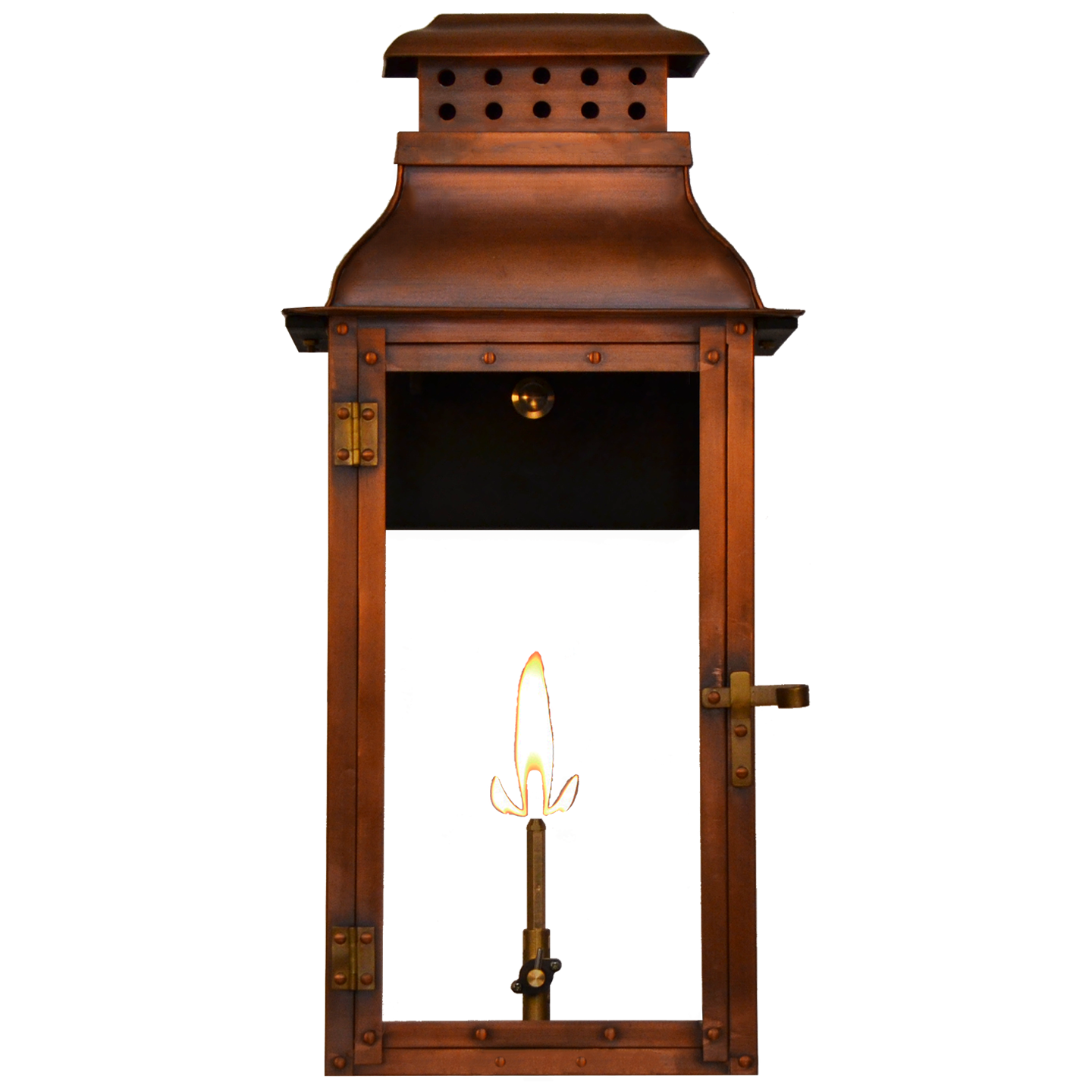 Palmetto 19" Wall Lantern in Antique Copper, Gas
