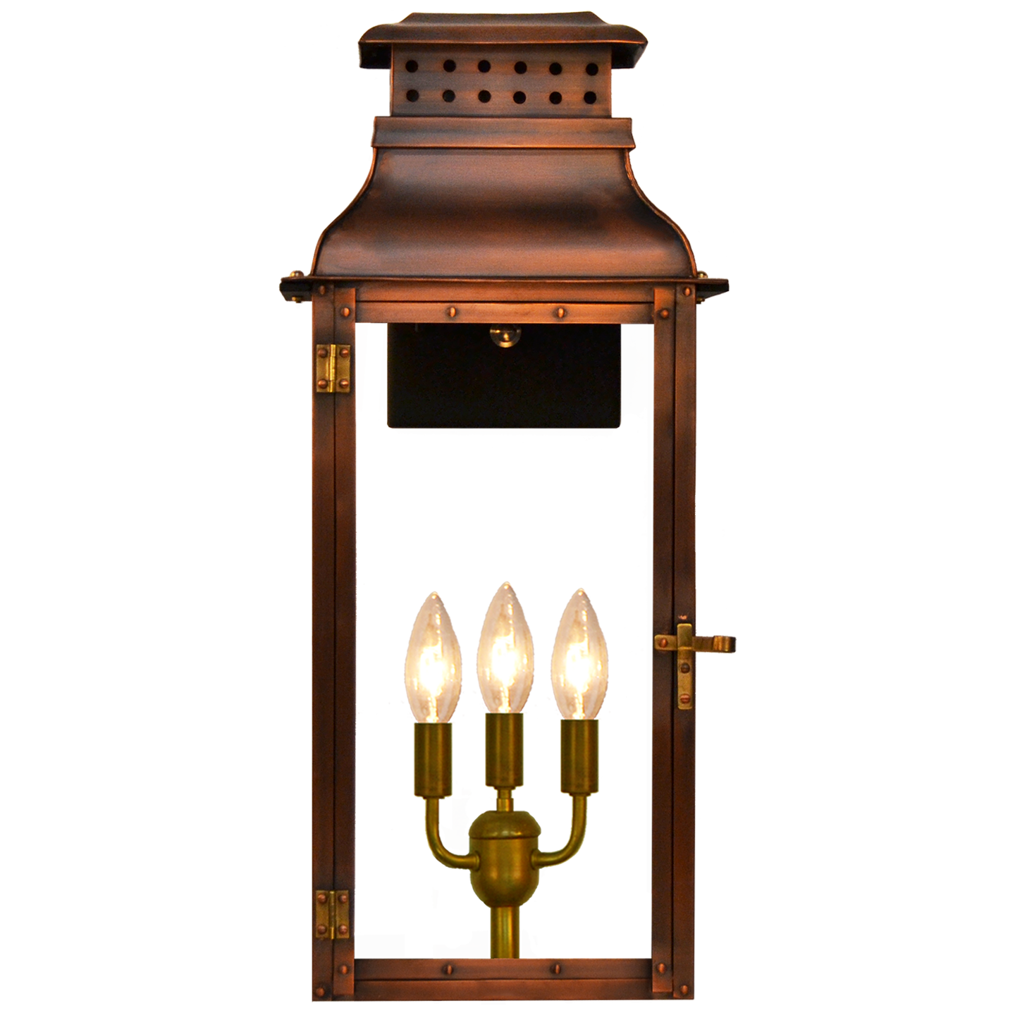 Palmetto 23.5" Wall Lantern in Antique Copper, Electric