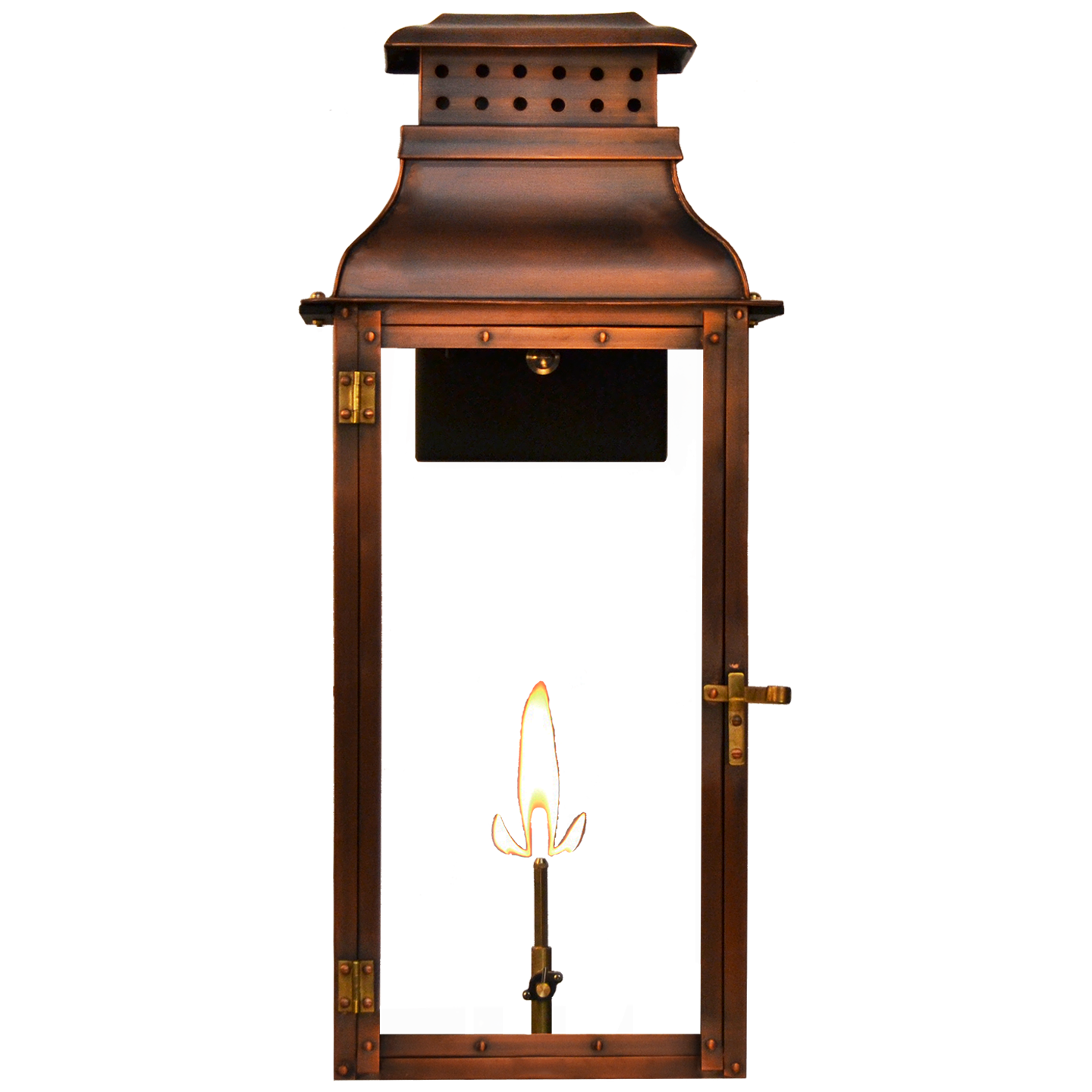 Palmetto 23.5" Wall Lantern in Antique Copper, Gas