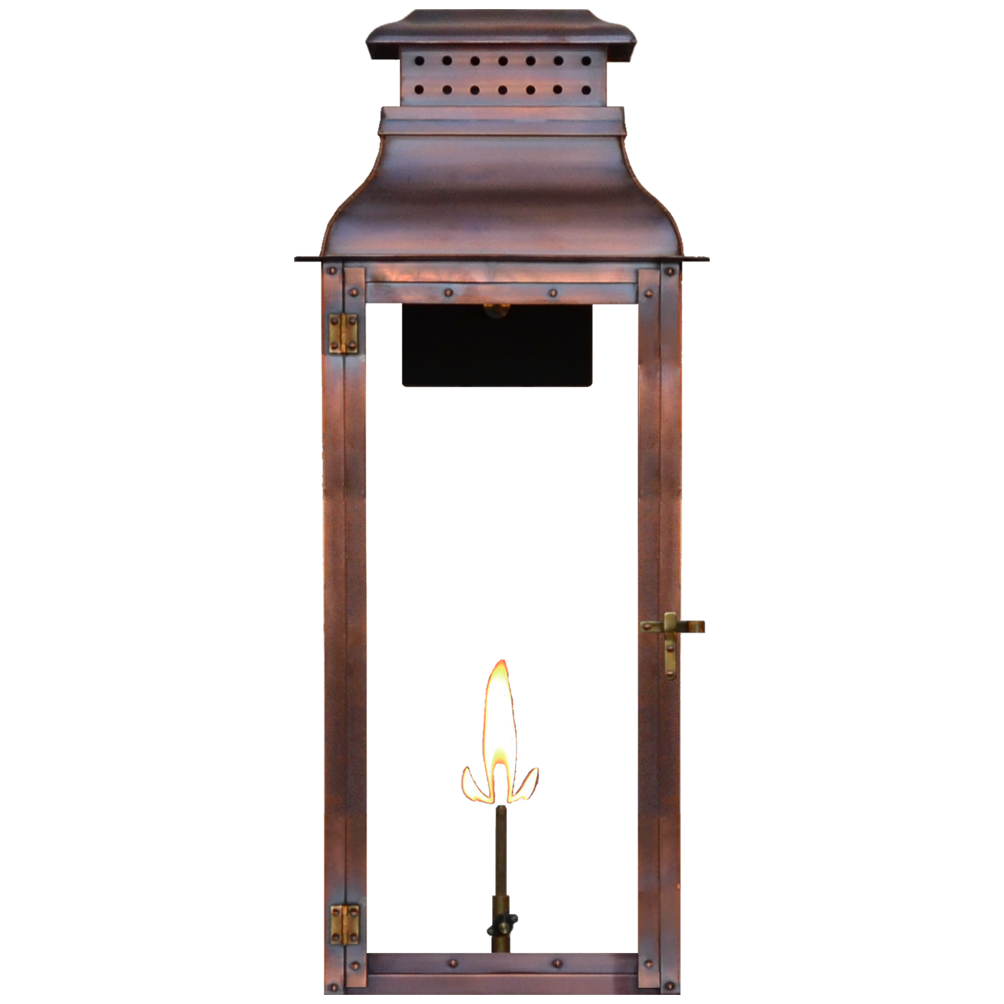 Palmetto 29" Wall Lantern in Antique Copper, Gas