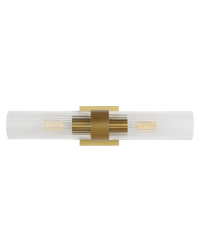 Geneva Linear Sconce in Burnished Brass with Clear Glass
