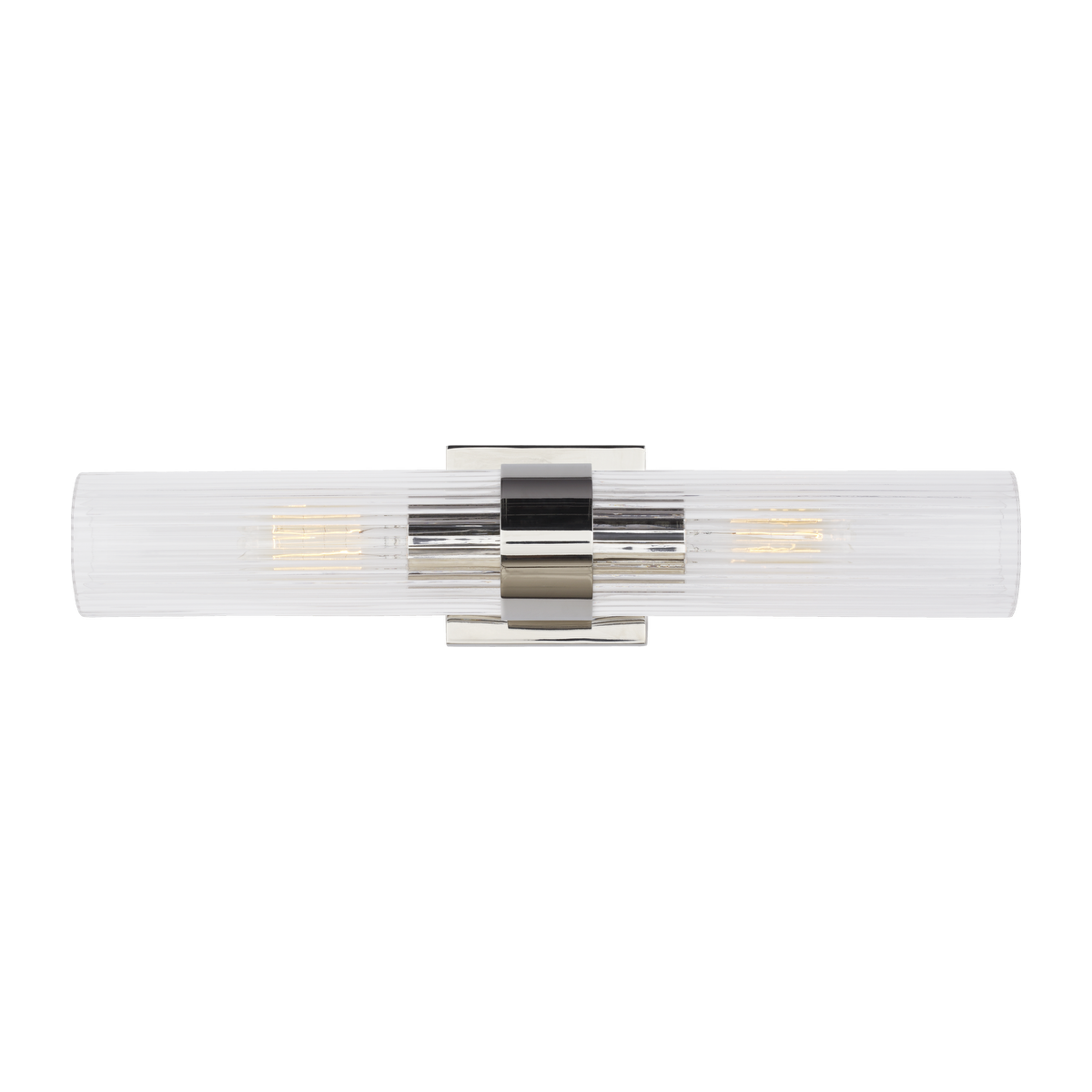 Geneva Linear Sconce in Polished Nickel with Clear Glass