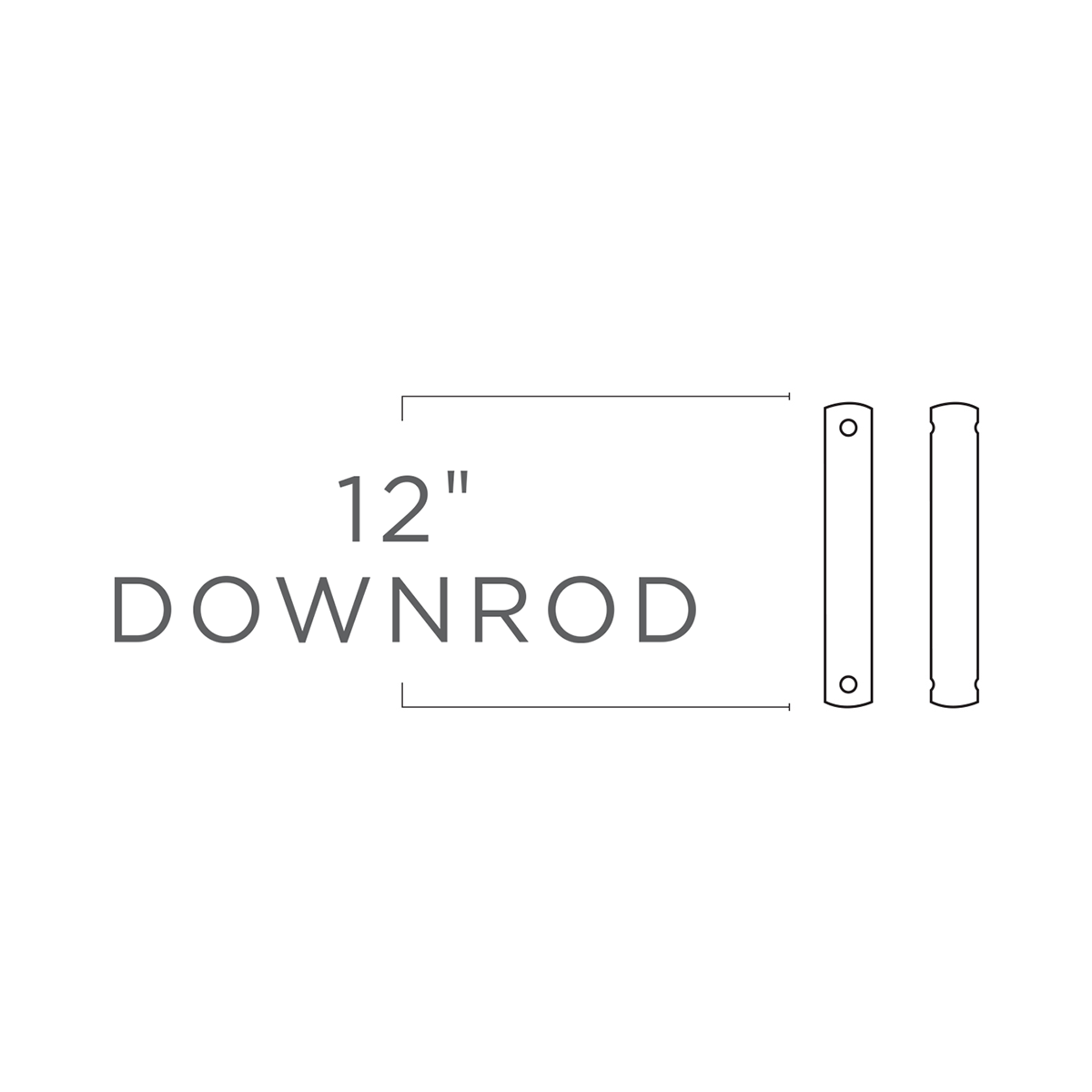 Universal Fan Downrod in Oil Rubbed Bronze 12"