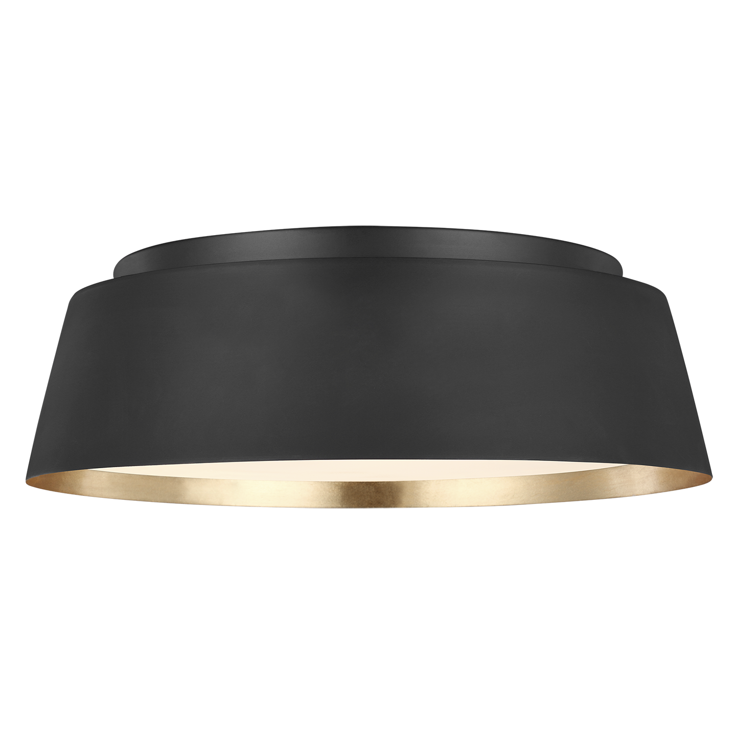 Asher Medium Flush Mount in Midnight Black with White Glass