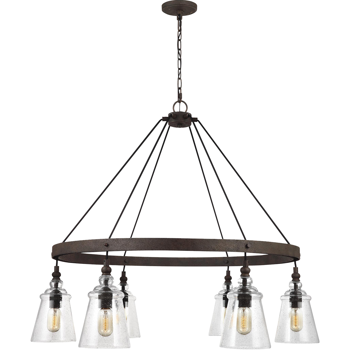 Loras Large Chandelier Dark Weathered Iron