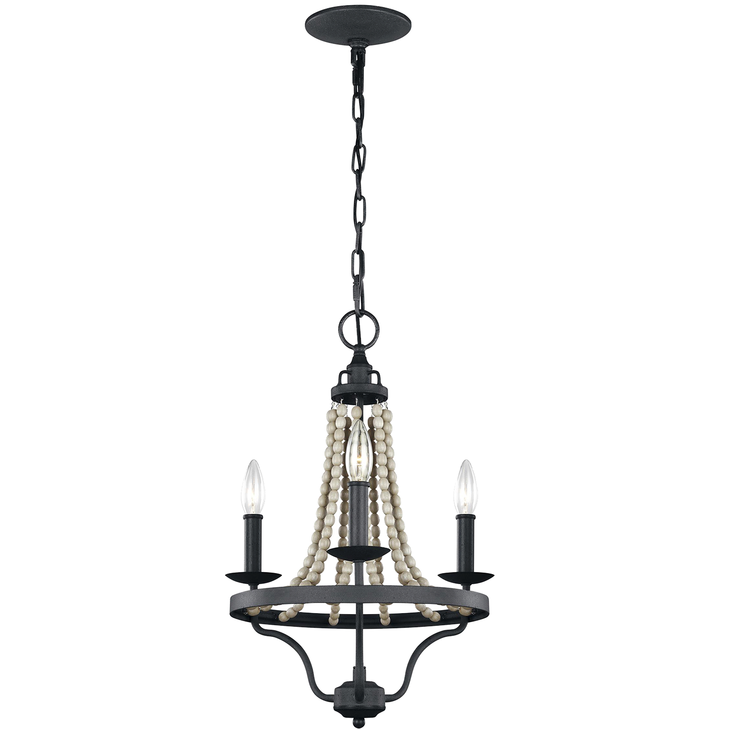 Nori Small Chandelier Dark Weathered Zinc / Driftwood Grey