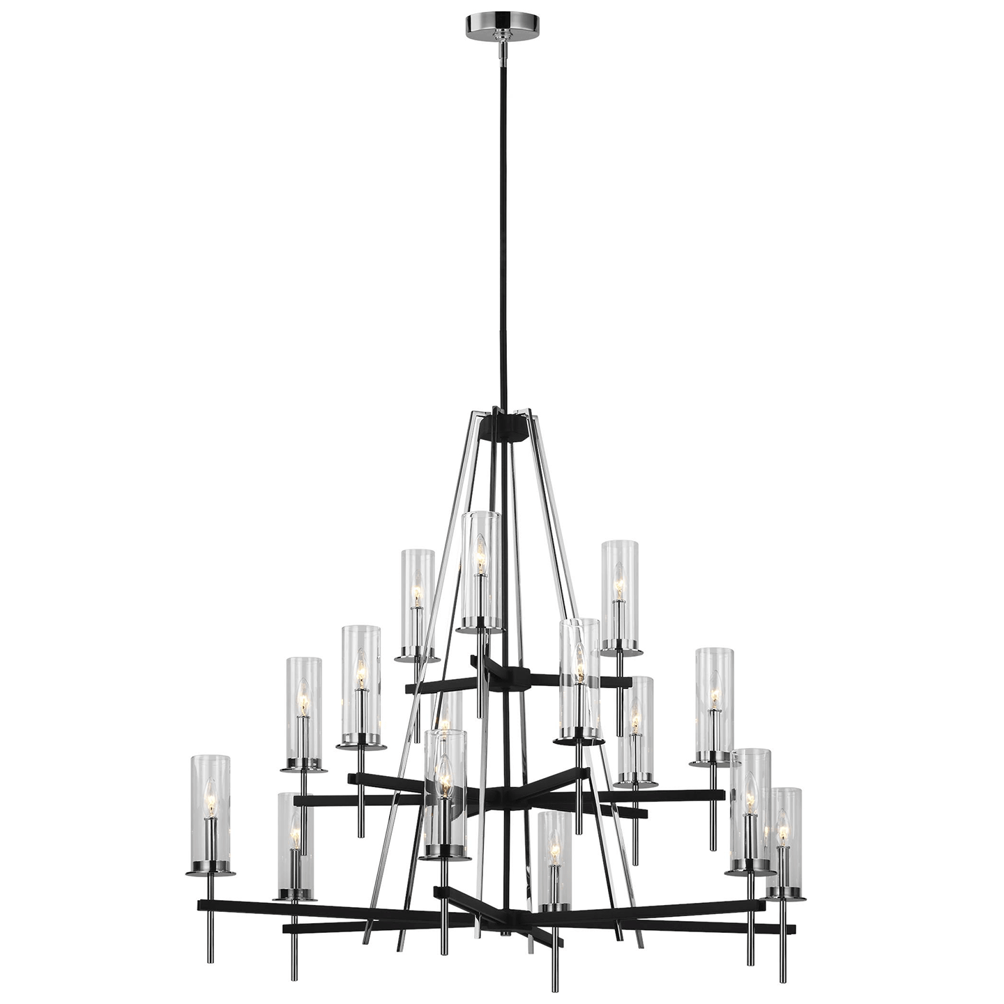 Broderick Large Chandelier Textured Black